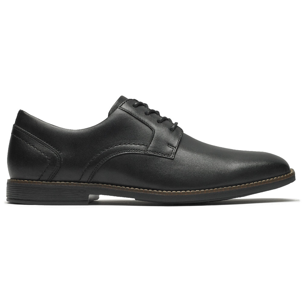 Zapatos Con Cordones Rockport Hombre Mexico - Slayter Plain Toe Shoe Negros - ZOSCV3104